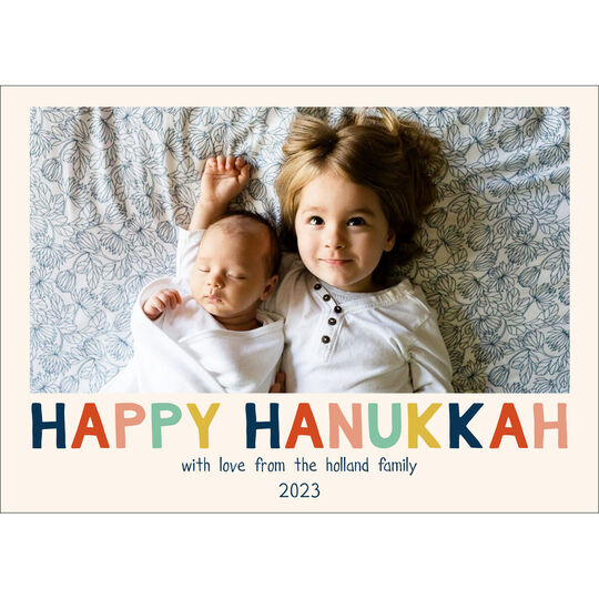 Colorful Hanukkah Photo Cards